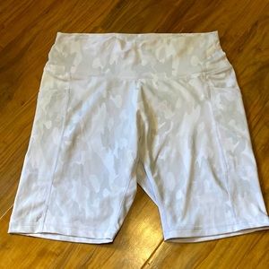 Buff Bunny White Camo 8” Biker Shorts